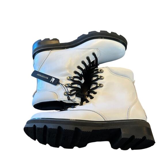 Sorel Lennox Lace STKD Waterproof Leather Boot Winter City NEW Size 9.5 White - Picture 8 of 12